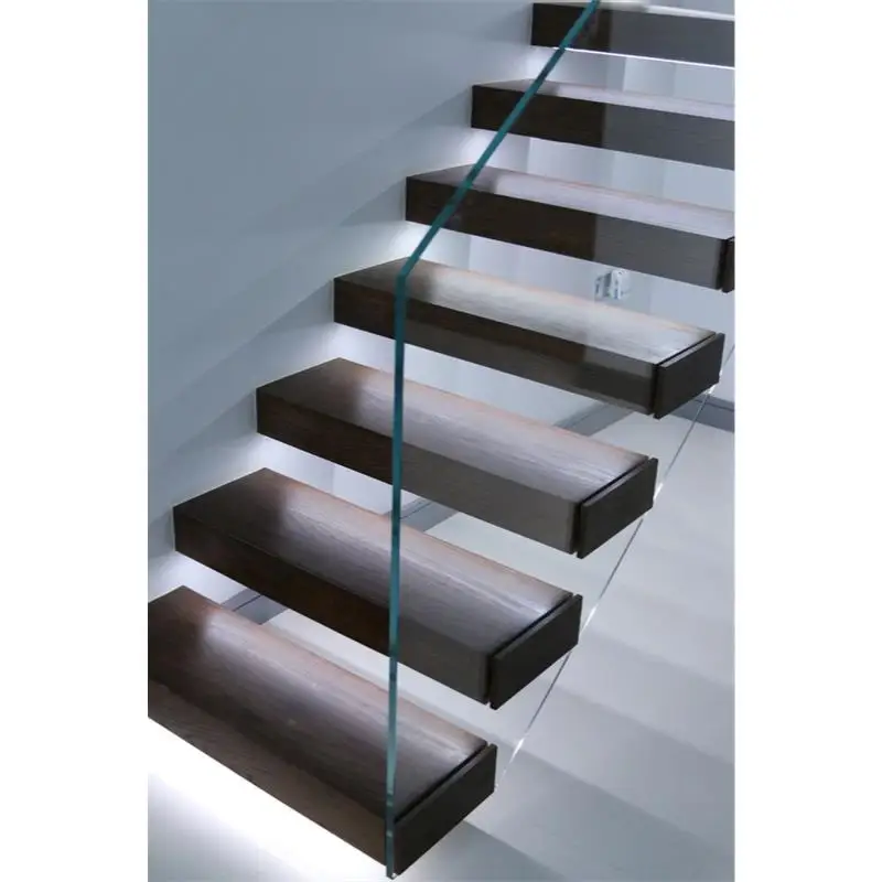 China Modern Stair Floating Straight Stairs Interior Staircase Villa Indoor Steel Stairs