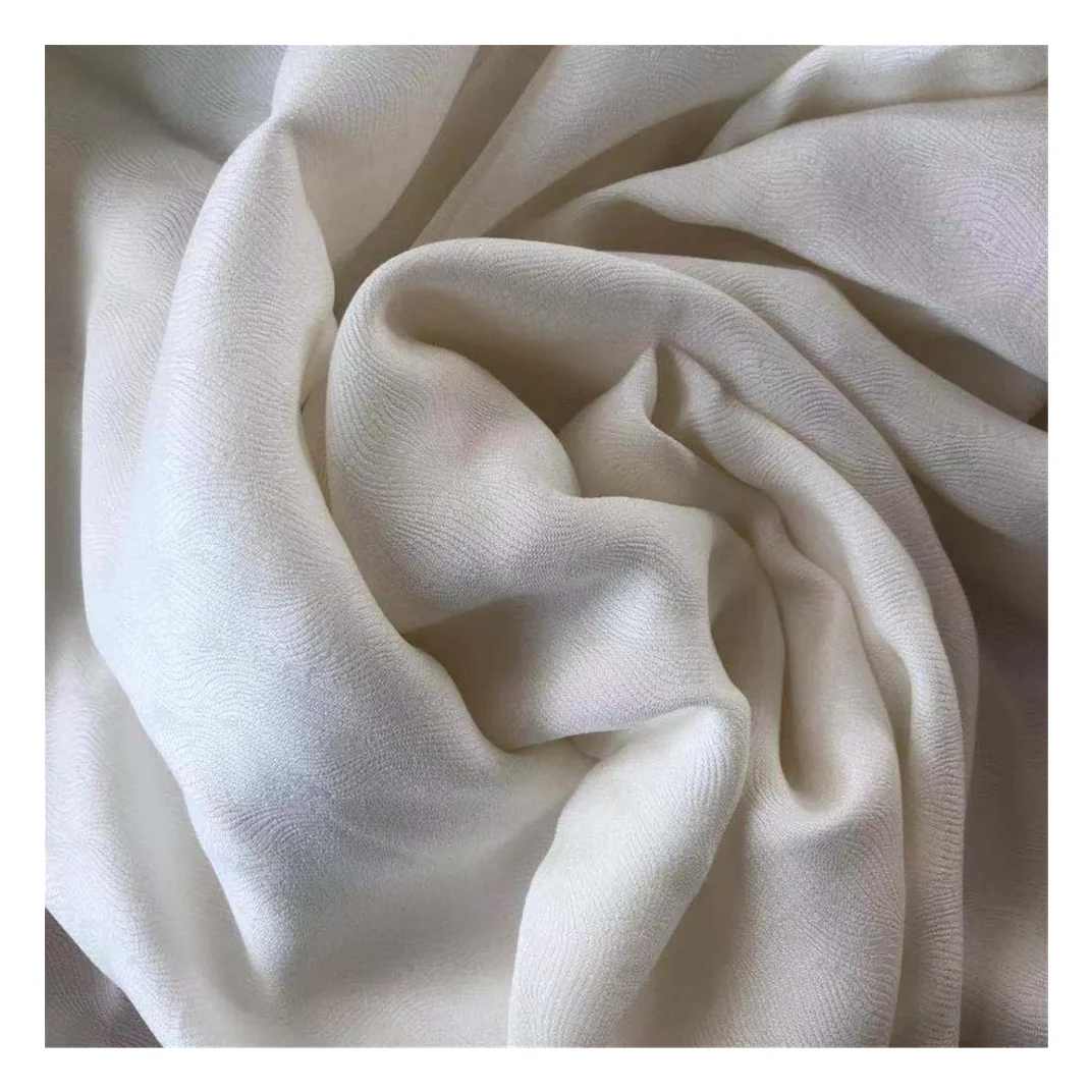 150GSM PFD jacquard cupro fabric for high end cloth/high end white jacquard cupro fabric ready for dyeing