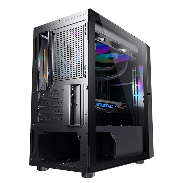 Hot sale Acrylic panel RGB gaming computer Case PC Computer Case ATX case with RGB fans New product