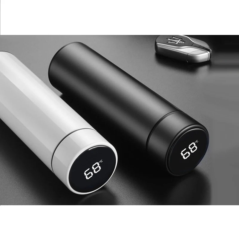 Creative Custom Logo Thermos Stainless Steel Metal Digital Water Bottle With Smart Temperature Display