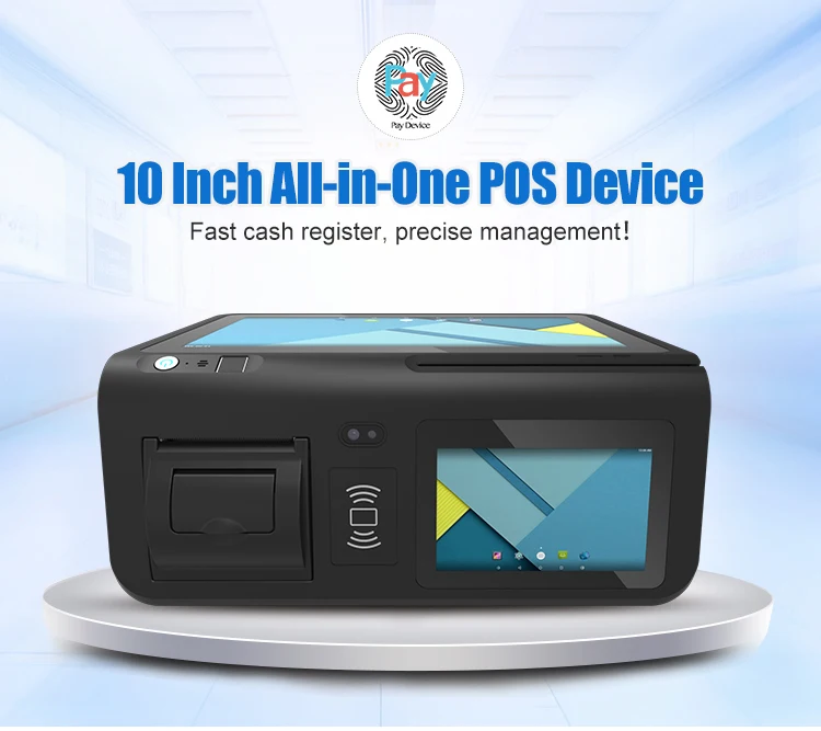 10-дюймовый планшет Android POS с двойным экраном и 10-точечным емкостным сенсором