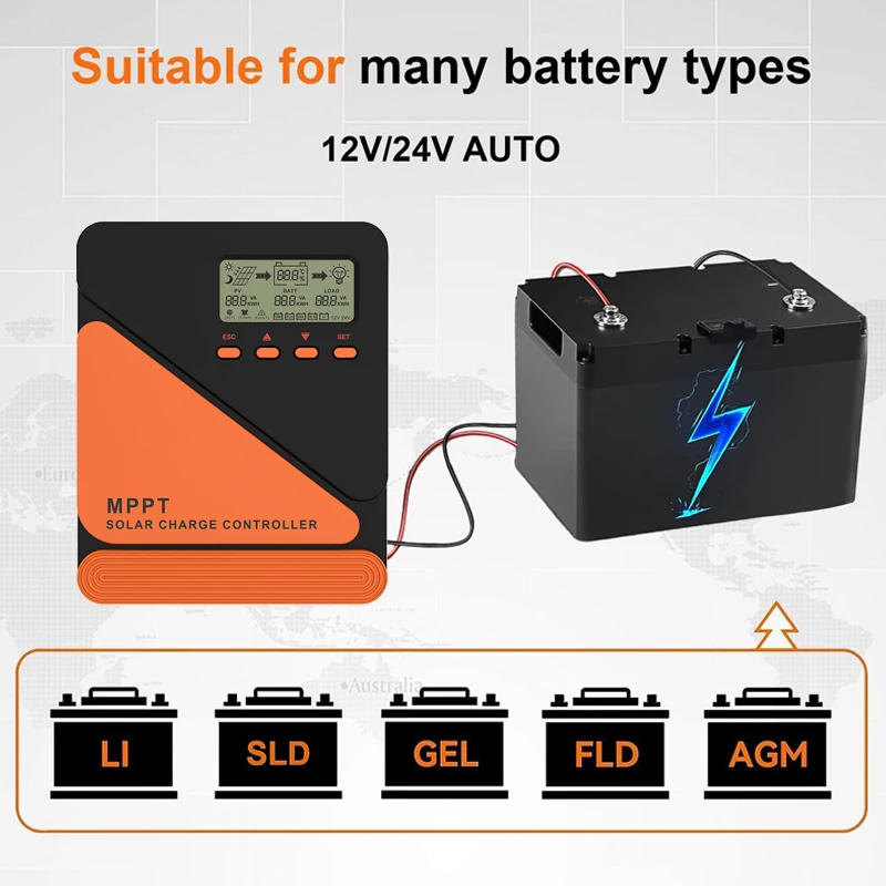 MPPT Solar Controller 10A 20A 30A 40A 50A 60A