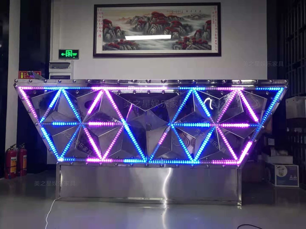 
Original product Luxury stainless steel special design LED DJ table LED Modern lighted up 16color remote control 