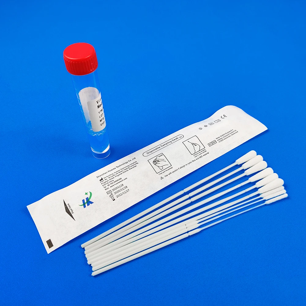 2/3/5ml VTM Kit 3/4.8/8cm Breakpoint ABS+Nylon Swab&Conical Bottom Red cover Tube Viral Transport Medium Kit