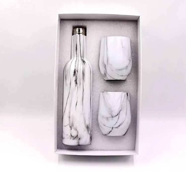 2022 gifts set customization insulated stainless steel wine bottles flask double wall wine vacuum flask