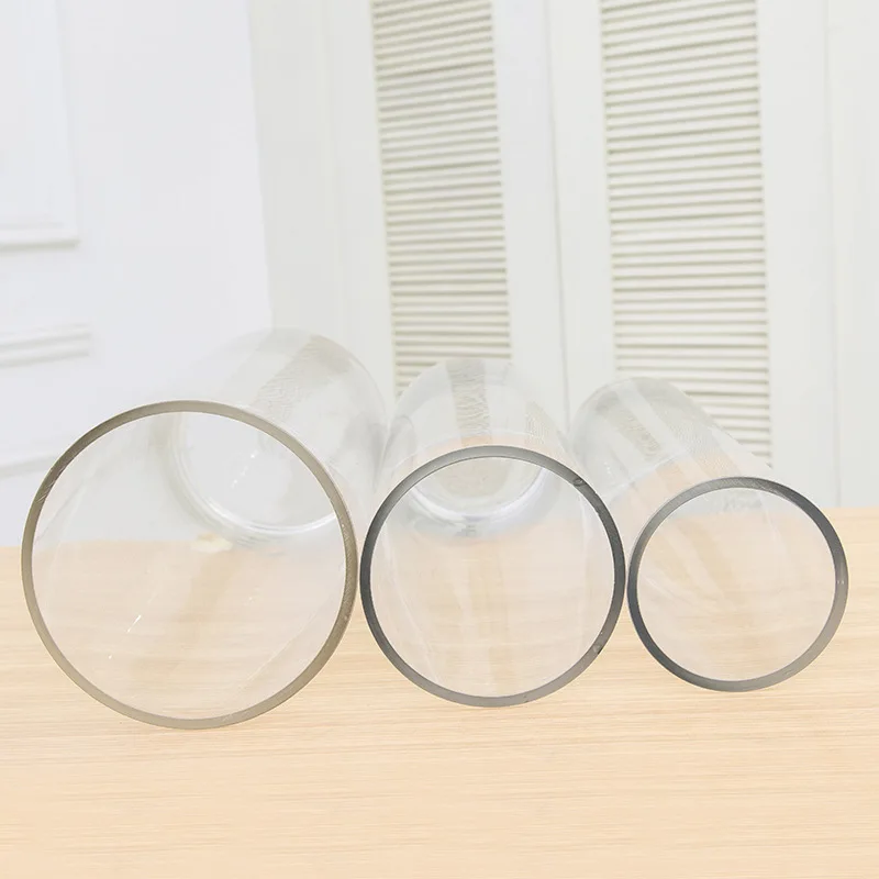 Cylinder Vase H60cm 50cm 40cm 35cm 30cm 25cm 20cm 15cm Glass Vases for Wedding Centerpiece Clear Tall Borosilicate Glass Vases