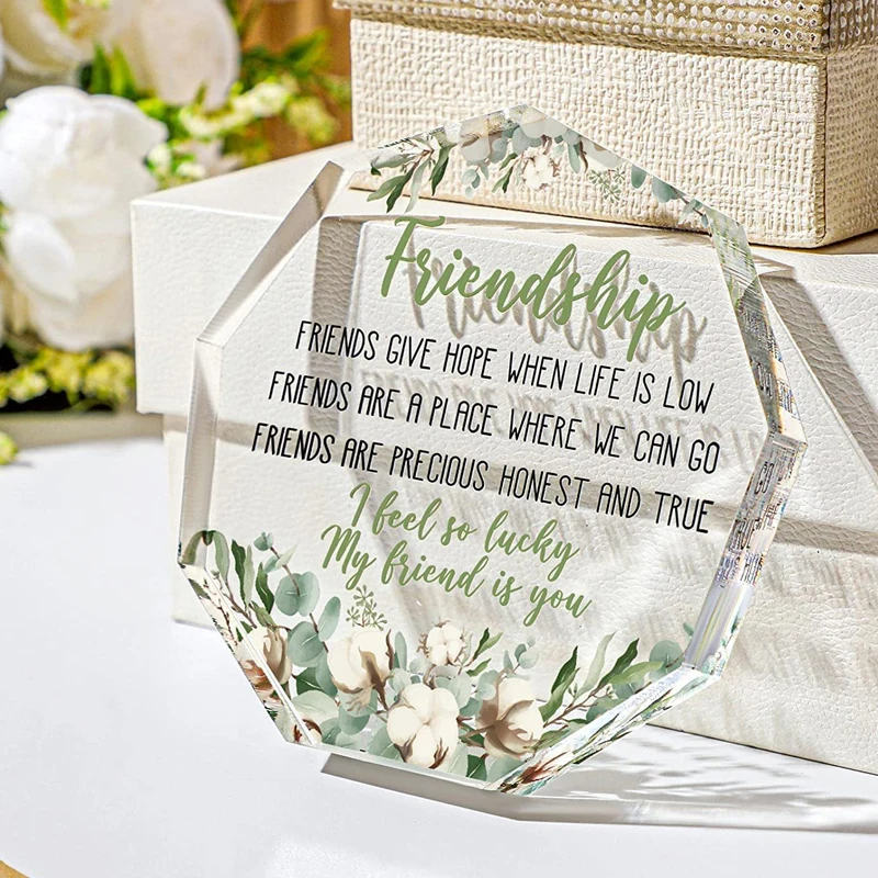 Custom Birthday Gifl Acrylic Bock Desk Plaque Teacher Sublimation Blanks Sign Plaque Clear Acrylic Photo Plaque