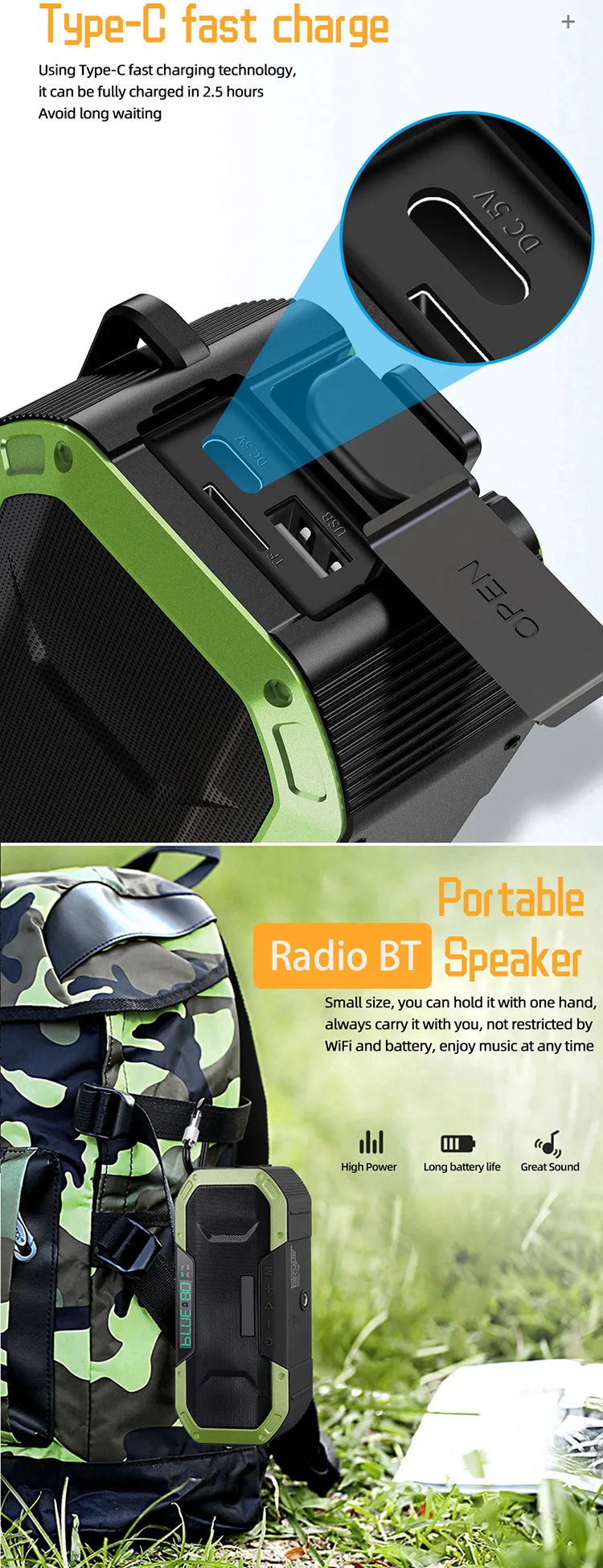 D580 Universal Am fm radio multi Speakers Mini Cassette Player waterproof outdoor The Radio With Bike/Motorcycle Stand/Hook