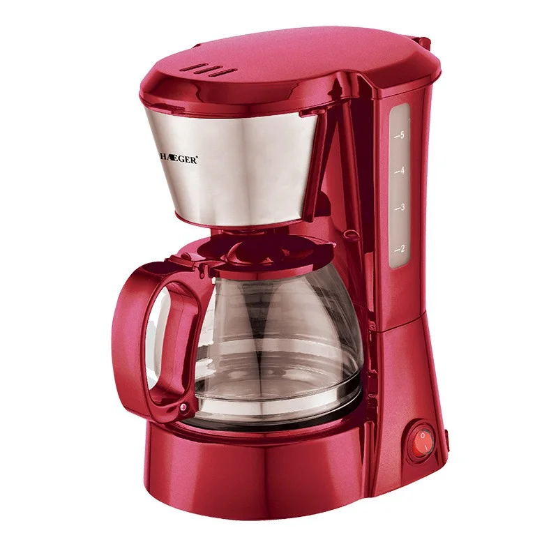 Автоматическая электрическая капельная Кофеварка из АБС-пластика, 5-10 чашек, 650 Вт, для дома и офиса