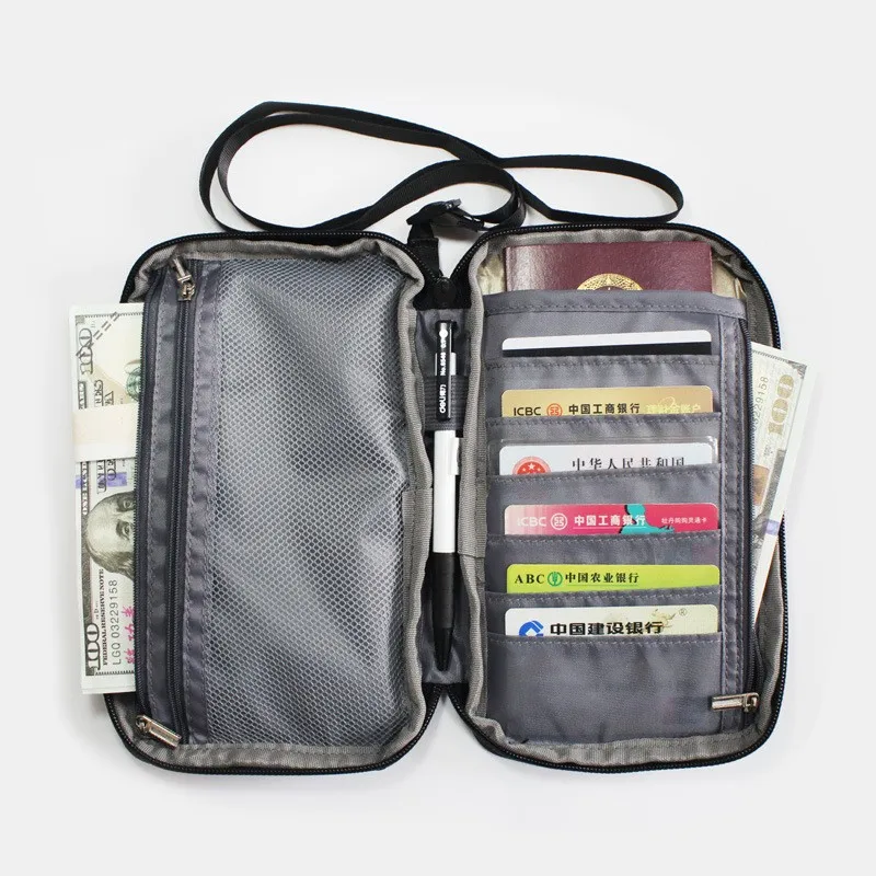 Изготовленный на заказ rfid держатель для паспорта и карт кошелек водонепроницаемая сумка хранения