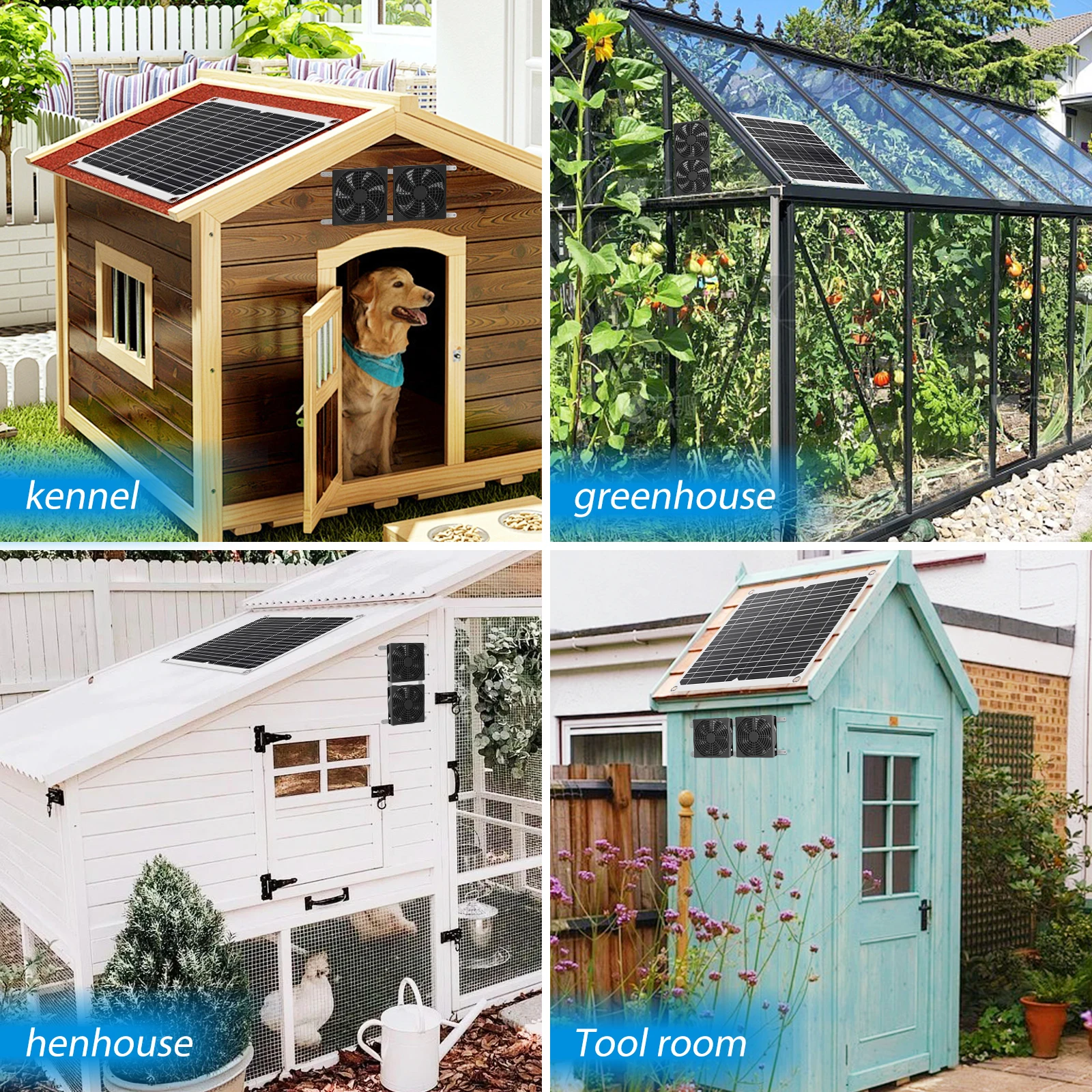 Waterproof Solar Exhaust Fan Greenhouse Ventilation System Cooling Ventilation Exhaust Fan for Poultry Farm