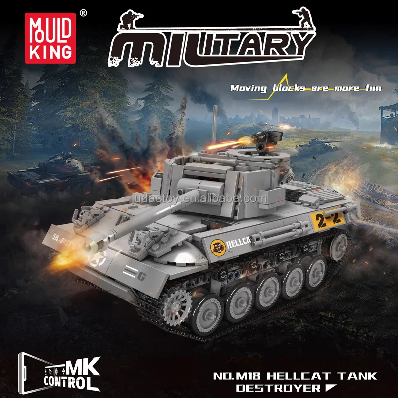 Mould King 20032 Military Hellocat Tank Destroyer Building Block Toys Technical APP Remote Control Battle Building Block sets