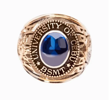 popular stainless steel gold plating custom mens high school college graduation class ring with CZ stones wholesale