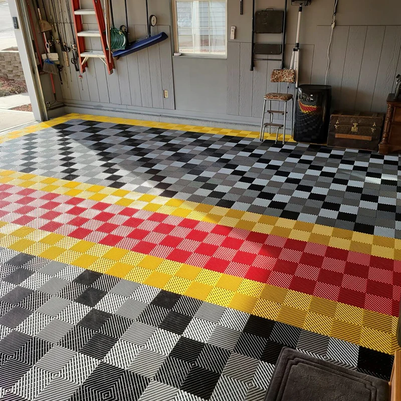 Hot Sell Car Wash Vented Garage Detailing Modular Floor Tile Workshop Floor Mats