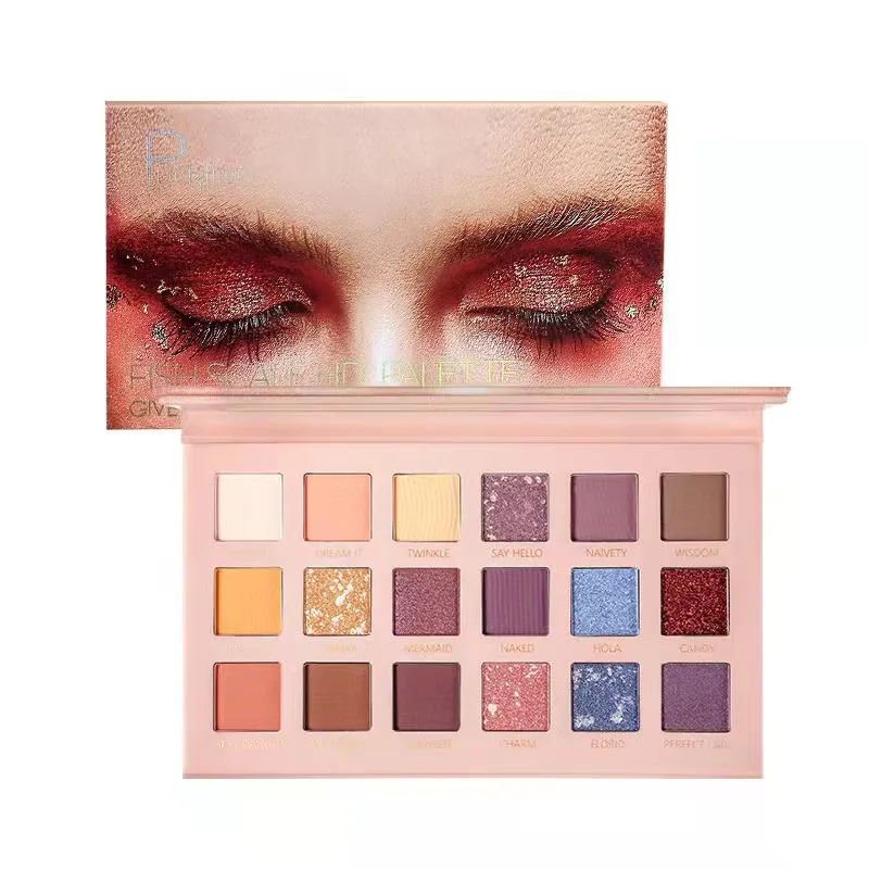 Cosmetic wholesale toning eye shadow plate matte pearl light bright eye shadow powder