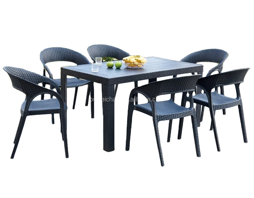 Уличный садовый пластиковый ротанговый стул, садовая мебель, Набор стульев для кафе