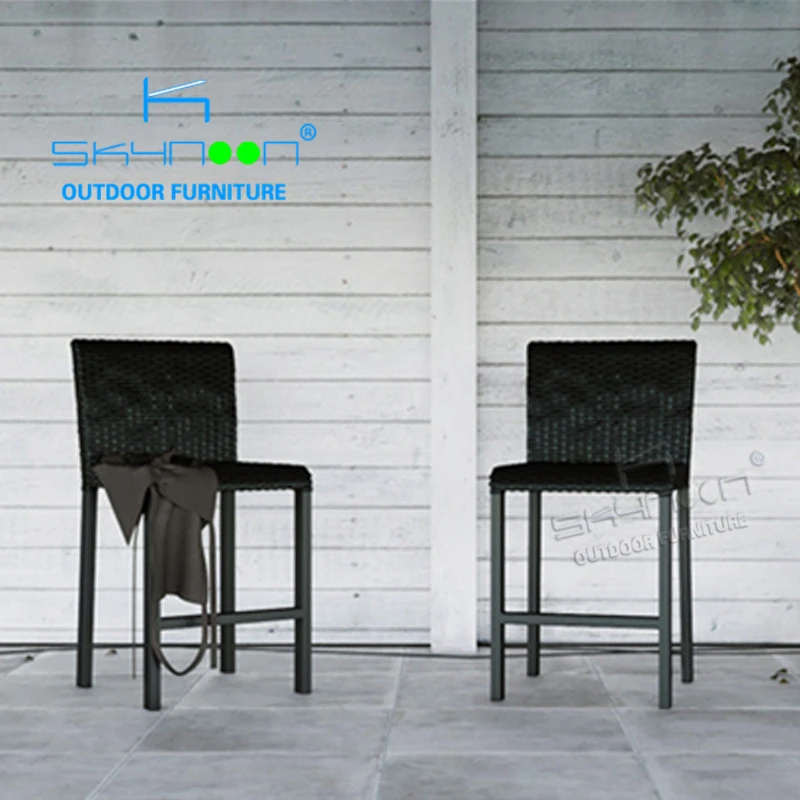 Modern Metal Patio bar Stool Factory Price New Design Wicker bar Chair High Quality Outdoor Rattan bar Stools(24009A)