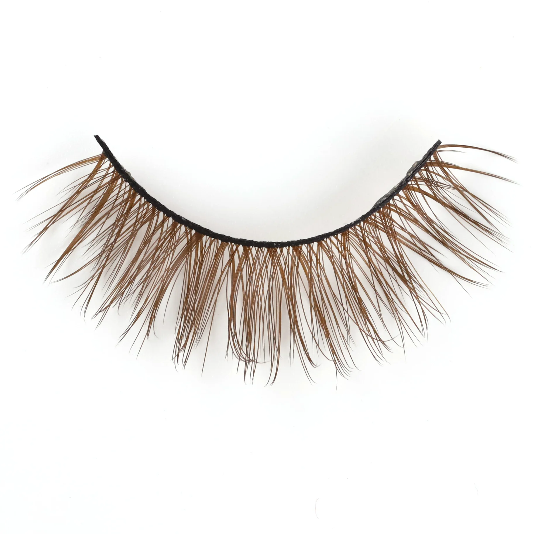 Wholesale Brown Silk Lashes Vendors Luxury Clear Band Eyelashes Box Packaging Private Label Lash Supplier