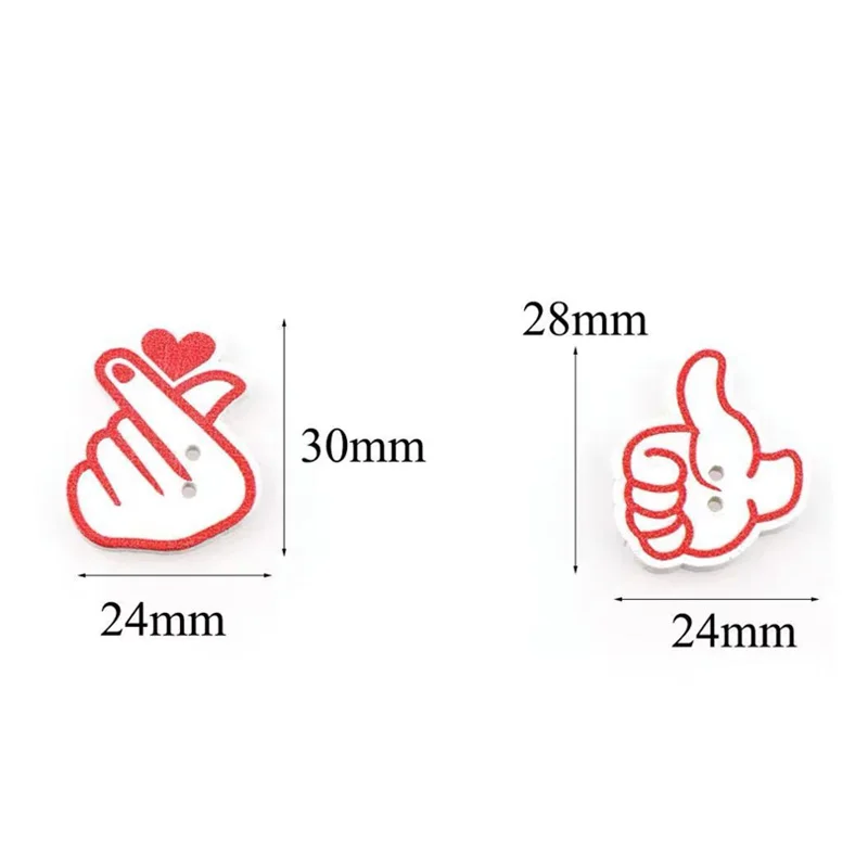 В Корейском стиле с двумя отверстиями в форме жеста для детского сада рукоделия деревянная кнопка