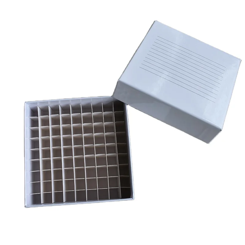 Cryogenic Vial Storage Cardboard CryoBox Freezer Storage Box Paper of Hinged lid Cardboard Cryo Box