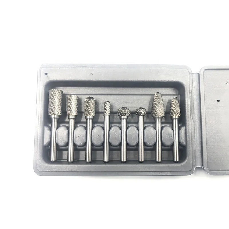 LONTA 10pcs 3 mm 1/8 Shank Tungsten Carbide Rotary Burr Set 3*6mm Electric Metal Polishing Woodworking Engraving Bits Burr Tools