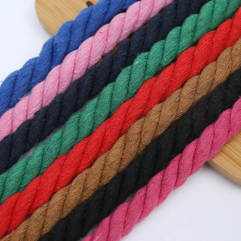 Specializing in the production of 3-20mm color three strand pure cotton twisted rope pure cotton rope