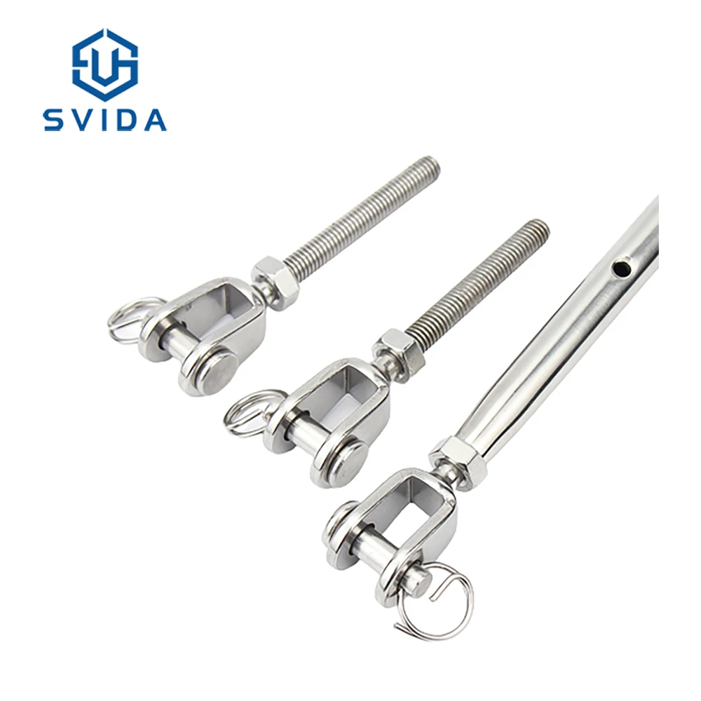 Stainless Steel Close Body Turnbuckle Threaded Stud Tension Terminal Wire Rope Turnbuckle