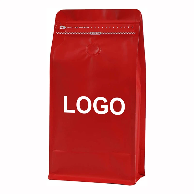Compostable Red Printer 250g 500g Bolsas Para Empacar Cafe Plastic Valve Bag Mylar Coffee Holder Bags With Valve And Tin Tie