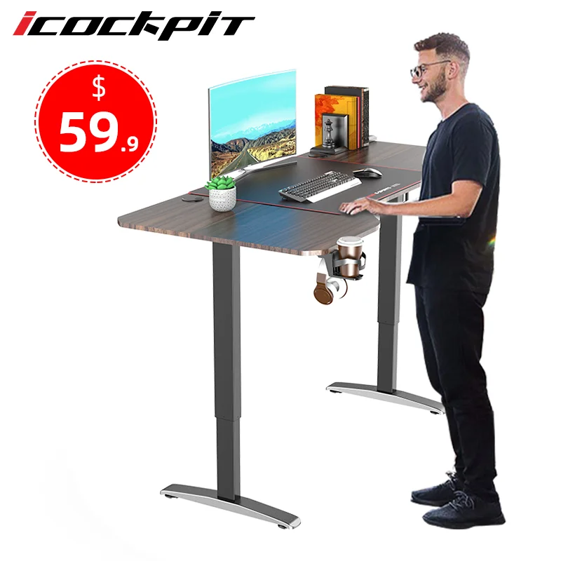 icockpit Single Motor Electric Sit Stand Table Electric Height Adjustable Desk Electronic Standing Desk Frame Stand Up Desk
