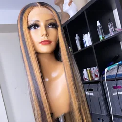 ishe Wholesale Brazilian Remy Human Hair 13x4 Lace Front Wigs honey blonde highlight layered Human Hair Wigs For Black Women