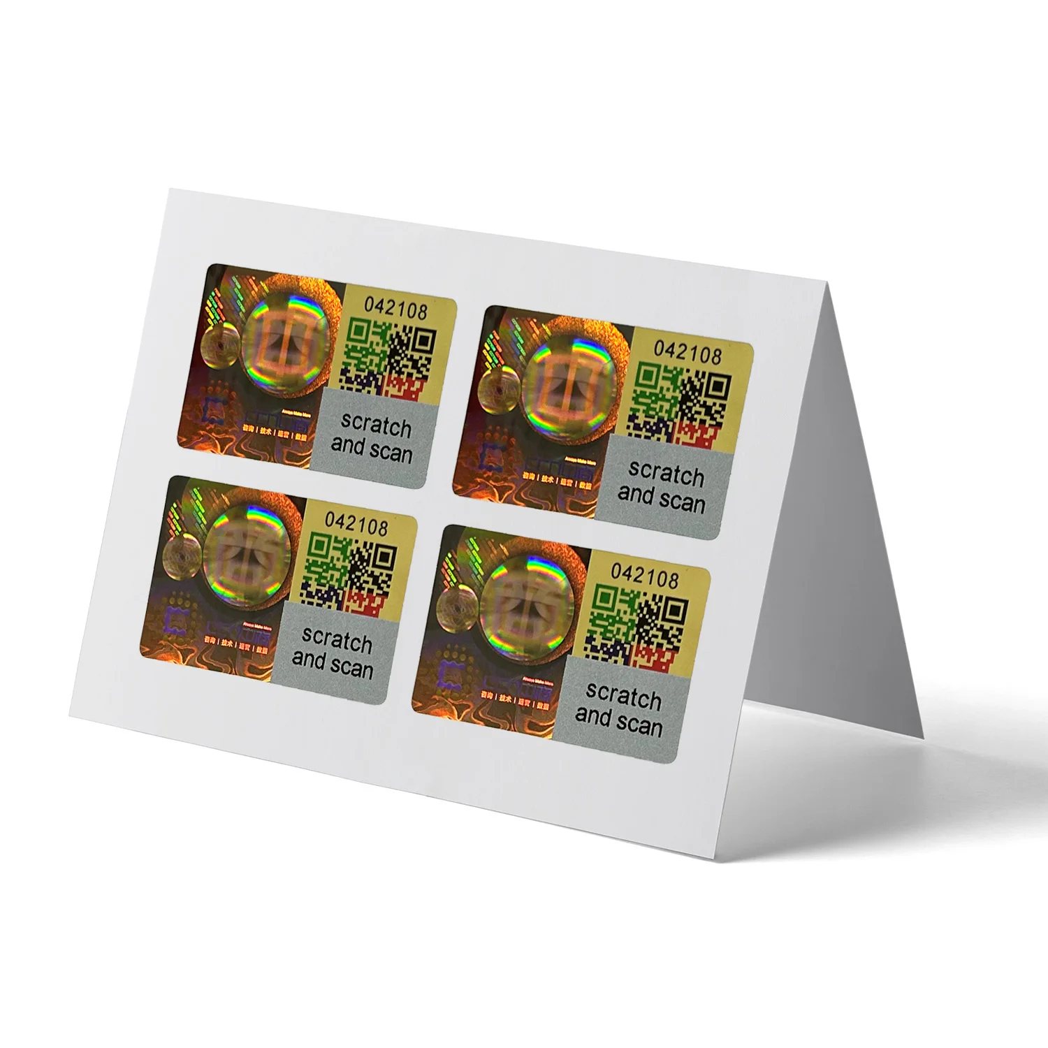 Custom Logo QR Code Anti-counterfeiting Label Scratch Off Sticker