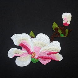 Plum blossom flowers series Embroidery Patches for Clothing backpack woven patch Decorative Applique heat press Patches badge