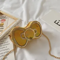 Бант ПВХ Детская сумочка для девочек Лазерная красочная меняющаяся мини сумка милые детские сумки через плечо кошельки для девочек