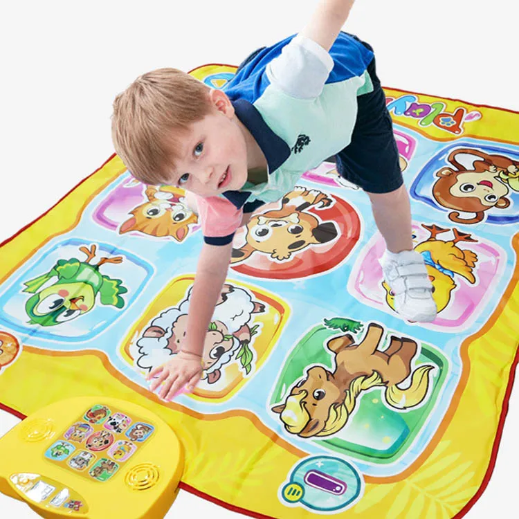 Multifunctional Educational Musical Dancing Challenge Playmat Toy Electronic Animal Piano Dance Mat For Girls
