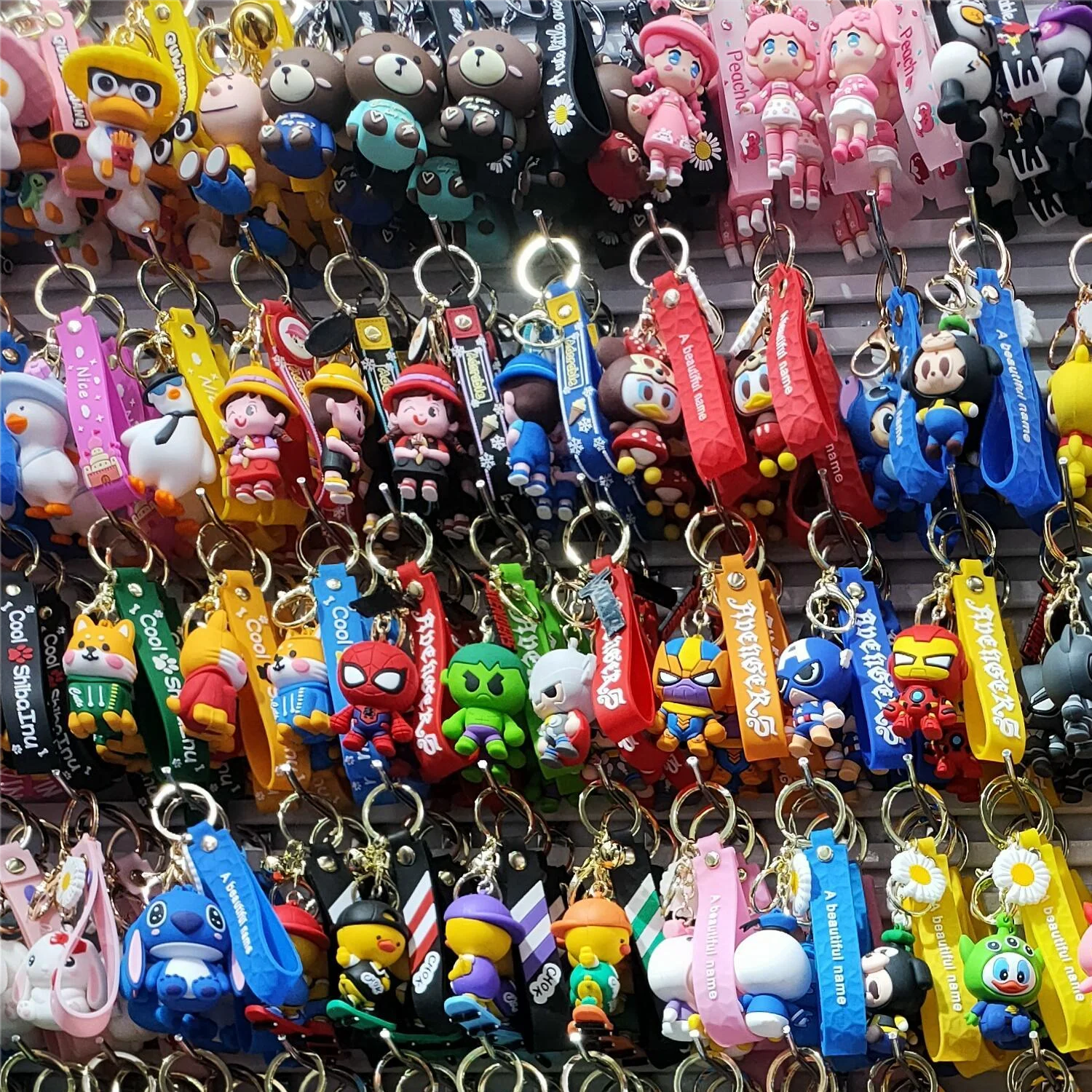 3D cartoon anime personalized customization PVC keychain rubber car keychain doll backpack pendant promotion keychain