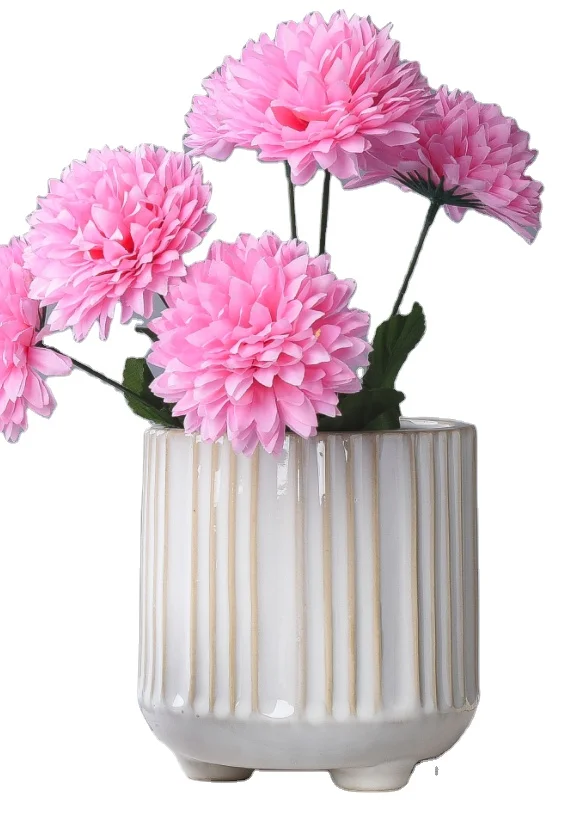 Customized Indoor Modern Simple Ceramic Flower Plant Pot Glazed Pot For Home Decoration