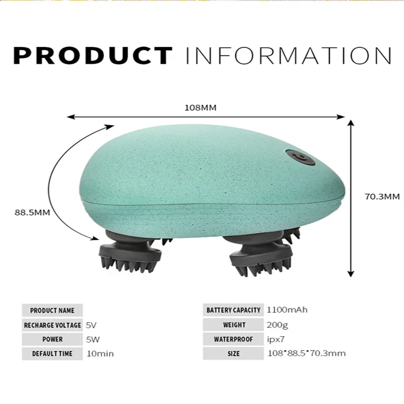 Portable Multiple Pain Relief Scalp Hair Relaxation Massage Modes Electric Handheld Head Massager