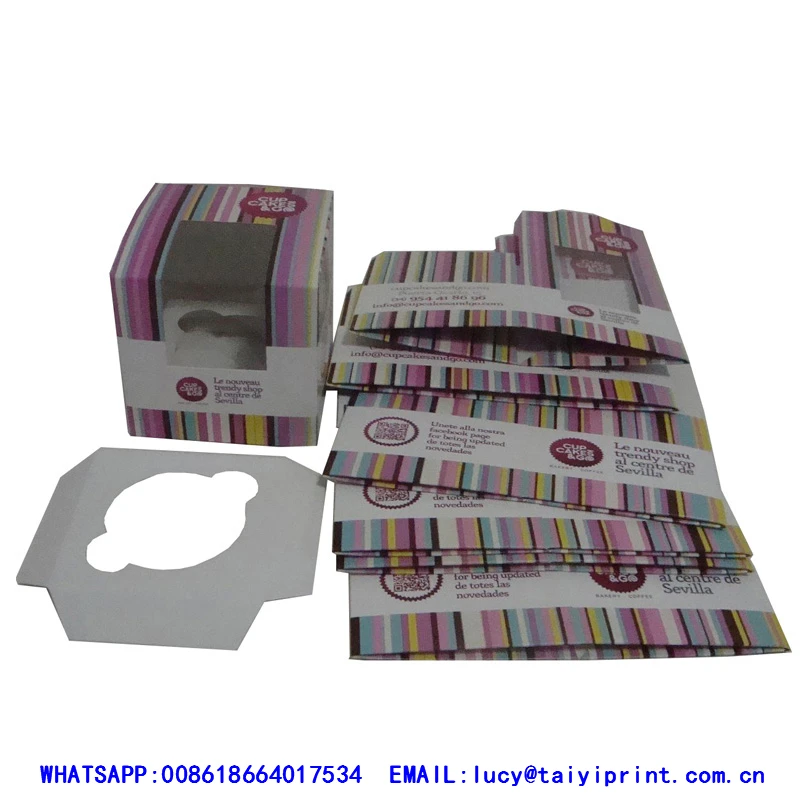 Cheap printing custom individual mini cupcake box