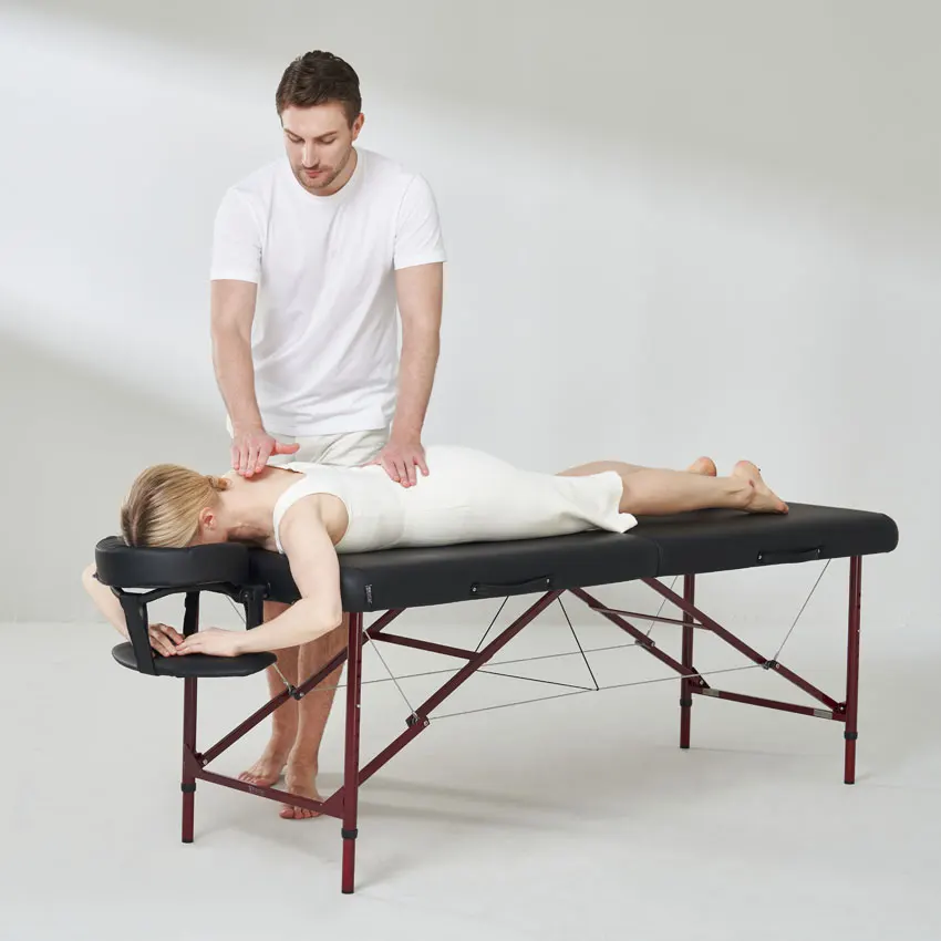 MT Rovana Factory Custom New Deign Cheap Black Folding Lightweight Tattoo Bed Massage Bed Portable Massage Table for Sale