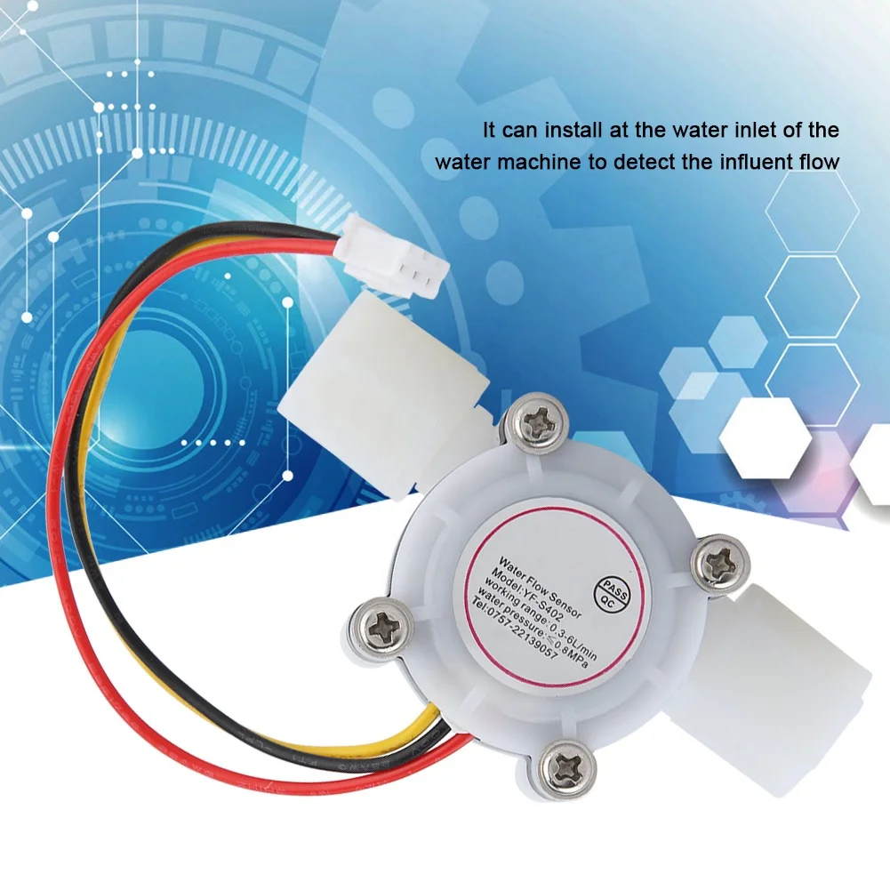 1Pcs Water Hall Flow Effect Sensor Control Flowmeter G1/4 For Water Cooler