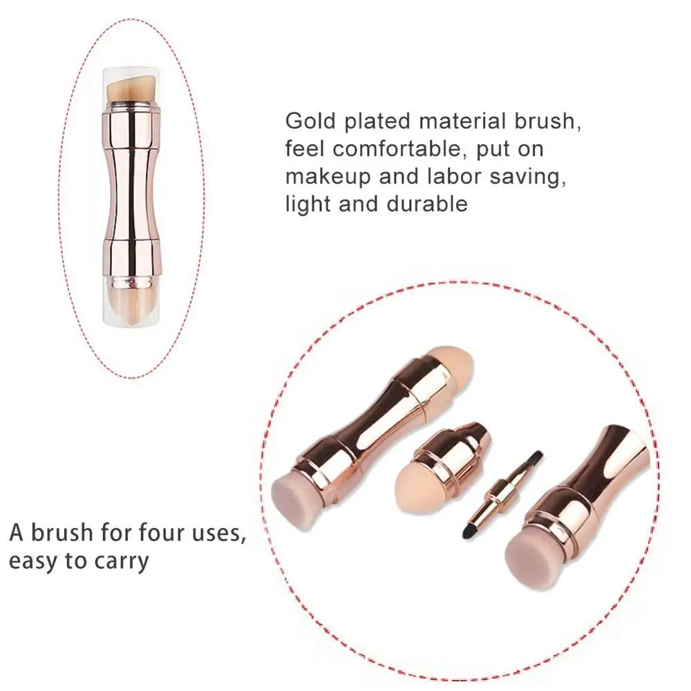 Self-motion Electric Makeup Brush Automatic Fiber Hair With 4 in 1 mini  Makeup brush Set Portable Retractable