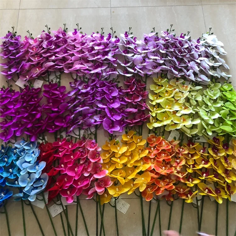 D1043 Single Stem Hand-feel Artificial Orchid In Pot For Decor