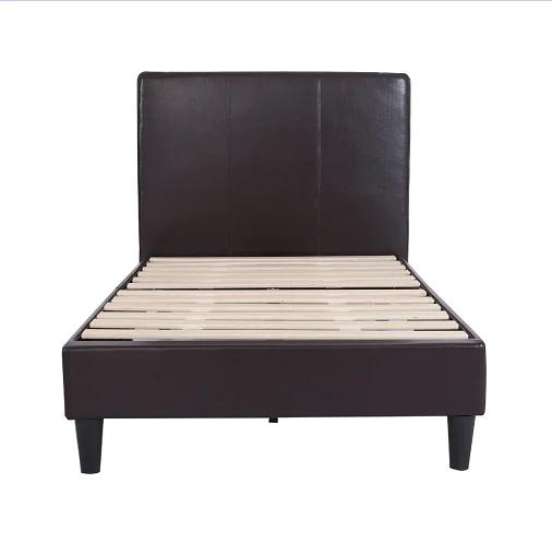 Nisco Faux leather Queen size Upholstered bed frame with slat Colors and Sizes Available