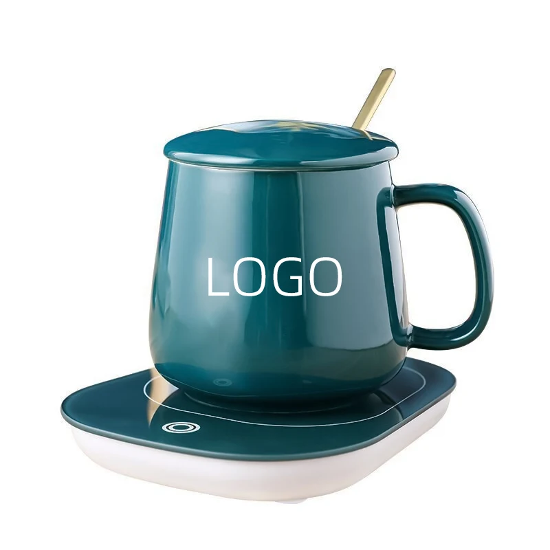 Winter Heating Coaster Thermostat Big Belly Reusable Ceramic Cups Taza De Temperatura Mug Sets Gift Box Cups With Spoon And Lid