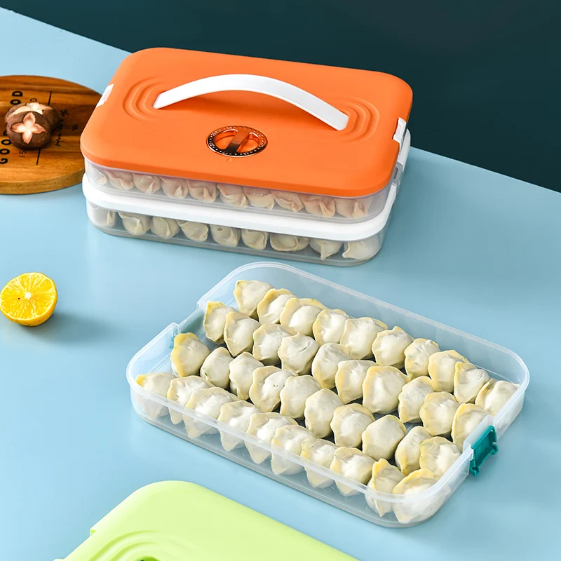 Household Fridge Storage Bins Trays For Dumplings Frozen Dumpling Box Freezing Container