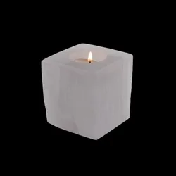 Wholesale Natural Carved Selenite Crystal Lamp Selenite Crystal Candle Holder