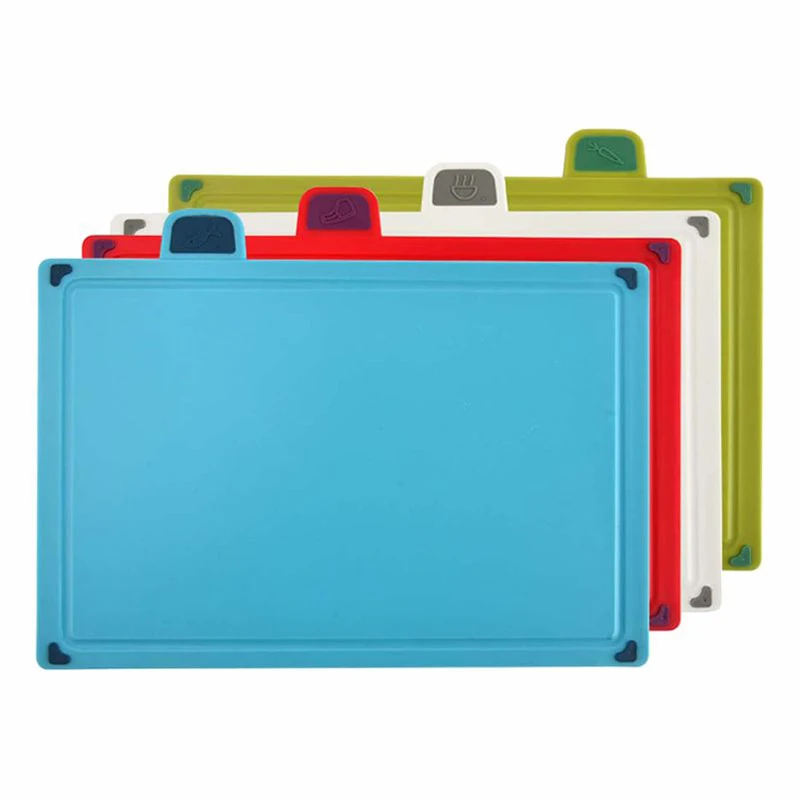 Top Selling Products 2023 Plastic 4PCS Chopping Board With Storage Stand Cutting Board Set for Fish Meat Vegetable Chopper Block