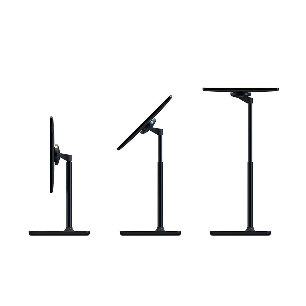 Customization tilt telescopic Floor for iPad Display Stand magnetic wireless charging