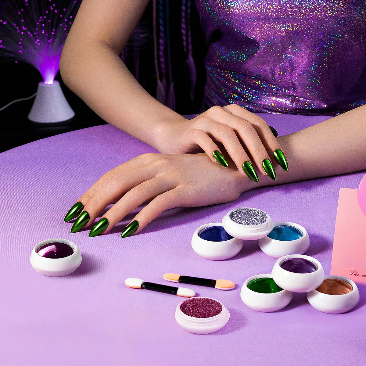 2024 Hot Sale Nail Magic Mirror Powder Custom Logo Multicolor Pigment Powder Chrome Powder Nail