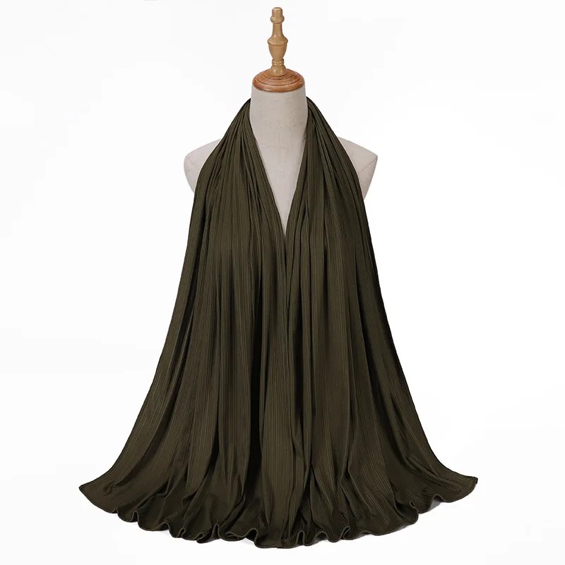 Yibaoli Manufacturer High Quality 17 Colors Ribbed Jersey Long Hijab Scarf Muslim
